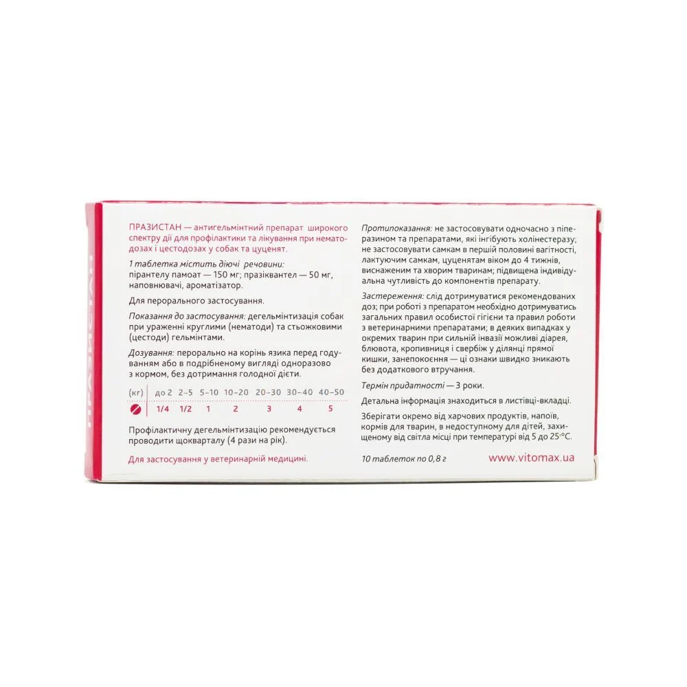 Vitomax Празистан таблетки для собак 10 шт. - мясо Vitomax Празистан таблетки для собак 10 шт. - мясо