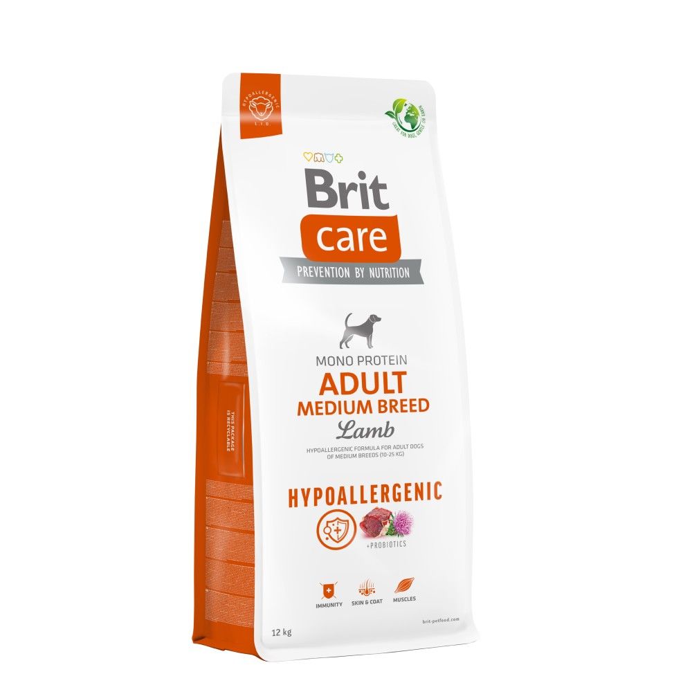 Пробник сухий корм для собак Brit Care Hypoallergenic Adult Medium Breed 100 г - ягня Пробник сухий корм для собак Brit Care Hypoallergenic Adult Medium Breed 100 г - ягня