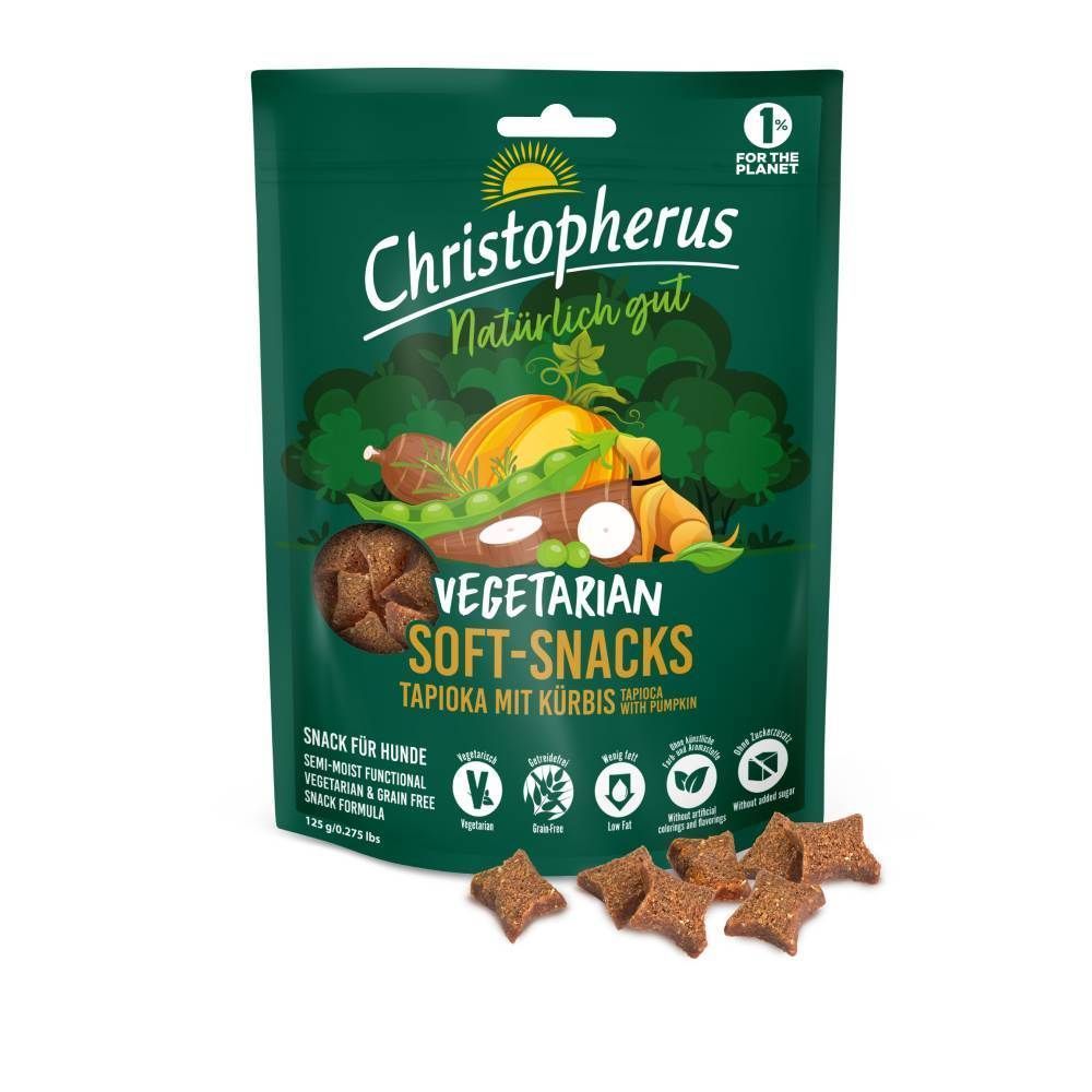 Лакомства для собак Christopherus Semi-moist Vegetarian 125 г — тапиока и тыква