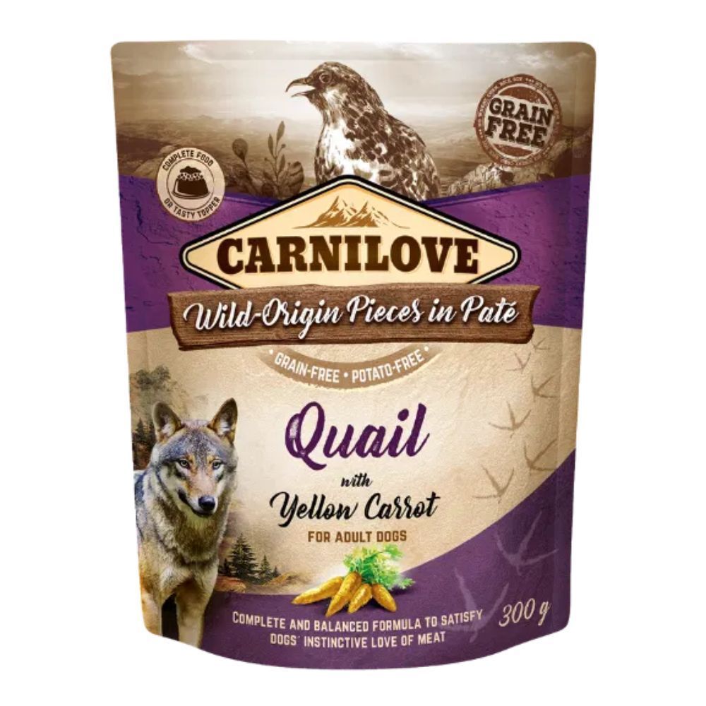 Влажный корм для собак Carnilove Adult Quail with Yellow Carrot 300 г - перепел и морковь Влажный корм для собак Carnilove Adult Quail with Yellow Carrot 300 г - перепел и морковь