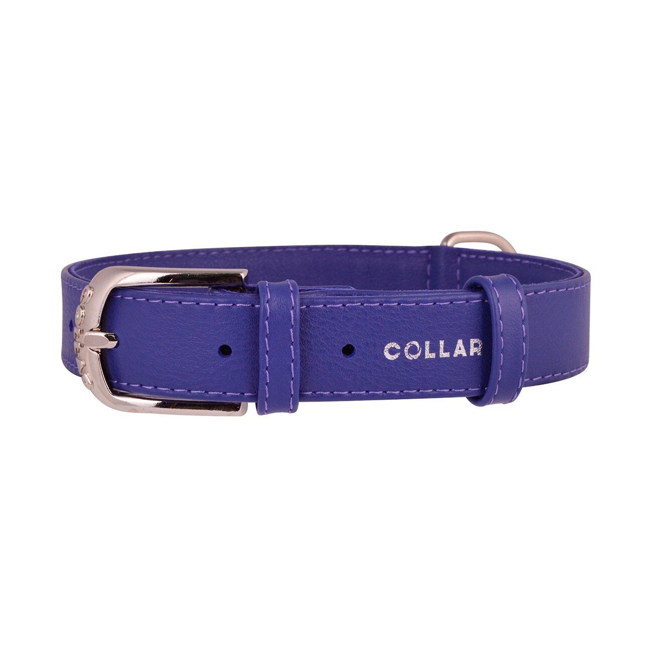 Кожаный ошейник Collar «Glamour» (Гламур) 21-29 см / 12 мм (фиолетовый)