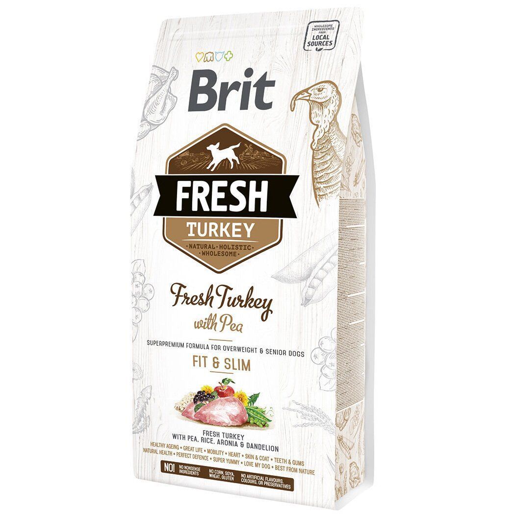 Cухий корм для собак Brit Fresh Fit & Slim 2,5 кг - індичка та горох