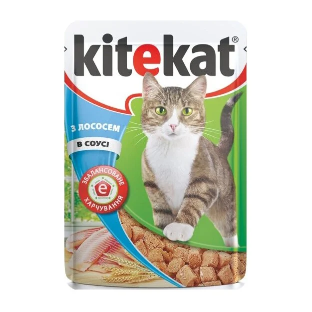 Влажный корм для кошек Kitekat 100 г — лосось в соусе