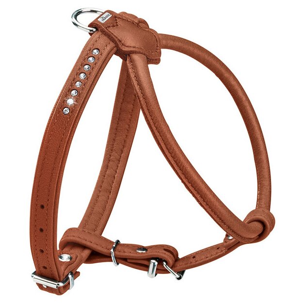 Упряжь Hunter кожаная «Round & Soft Luxus Elk Petit» 30 см / 37-43 см / 6-14 мм (коричневая)