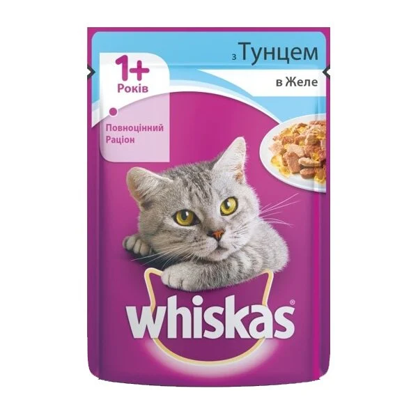 Влажный корм для кошек Whiskas 100 г - тунец в желе