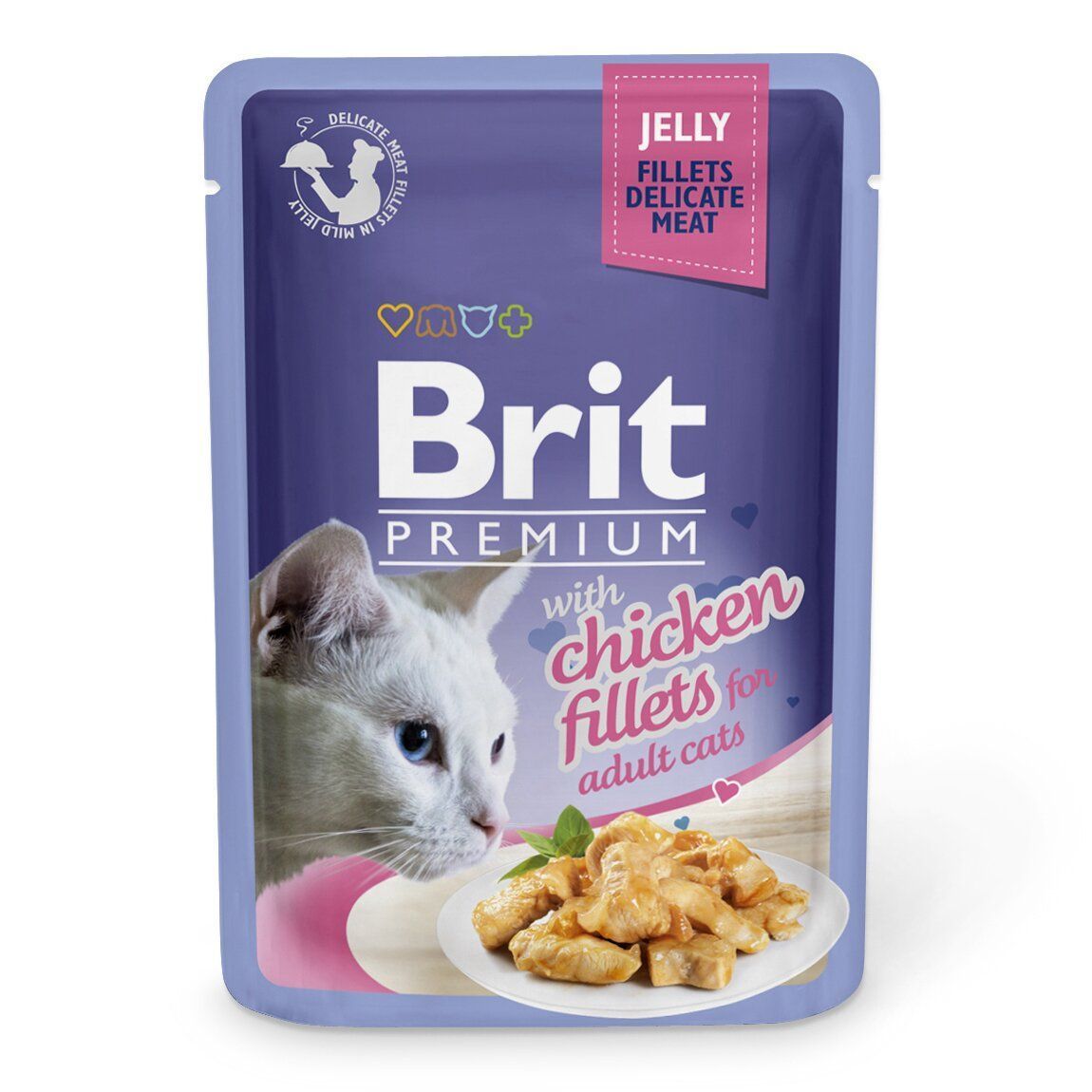 Вологий корм для котів Brit Premium Fillets Jelly 85 г - курка