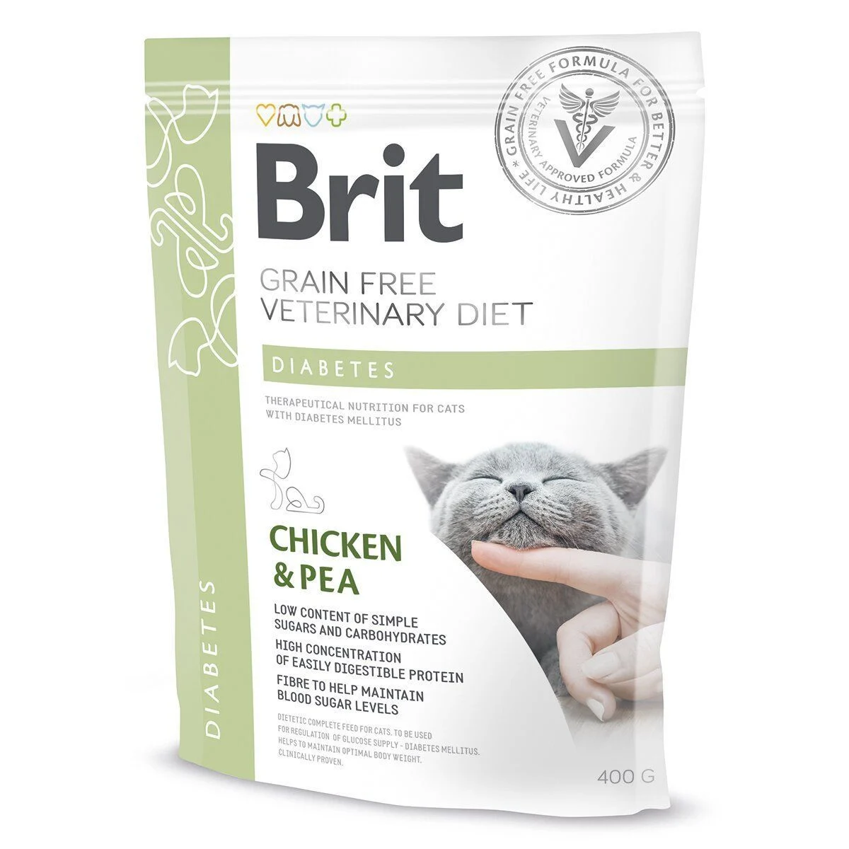 Сухий корм для котів Brit GF Veterinary Diet Diabetes 400 г - курка Сухий корм для котів Brit GF Veterinary Diet Diabetes 400 г - курка