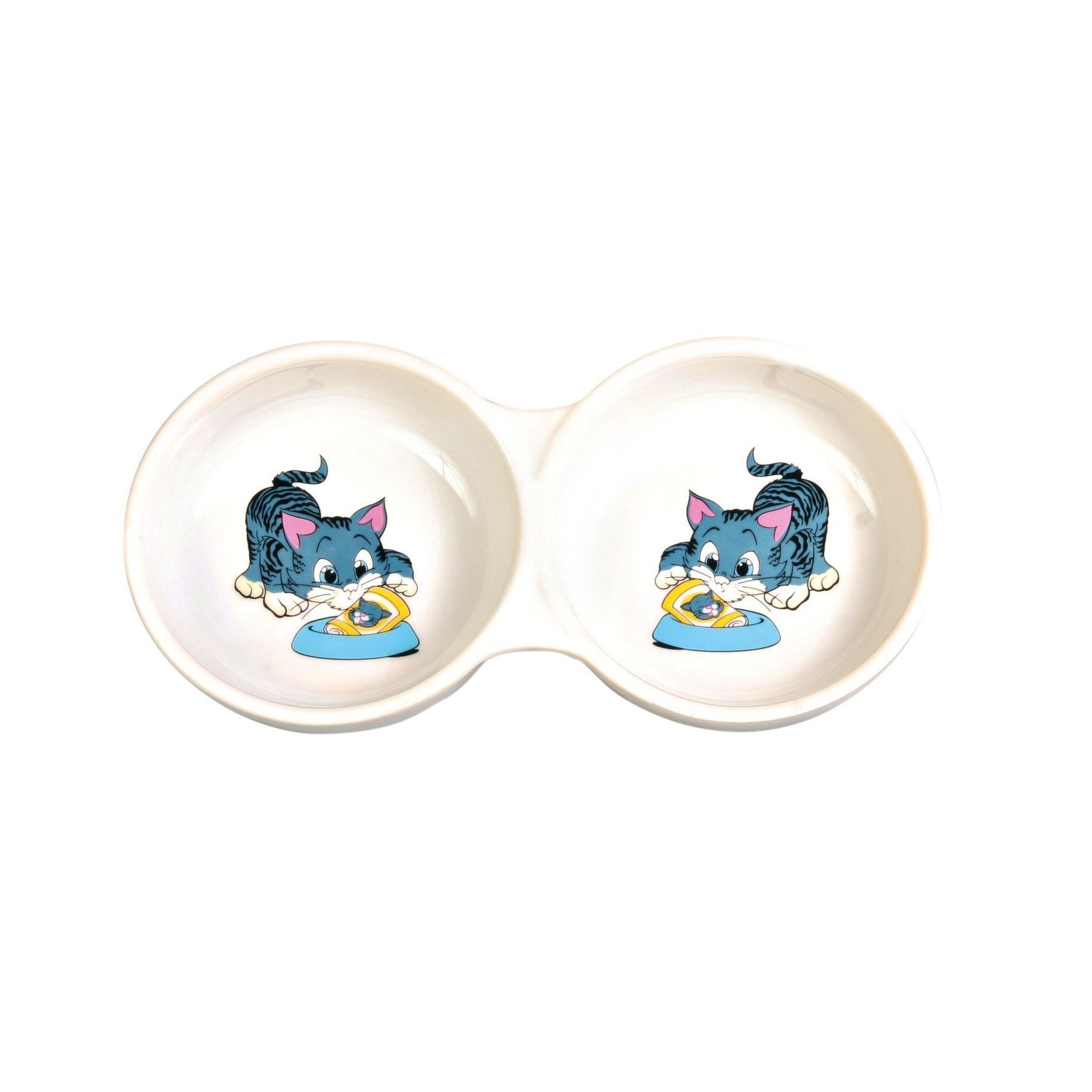Trixie миска подвійна керамічна для котів 2x150 мл - білий Trixie миска подвійна керамічна для котів 2x150 мл - білий