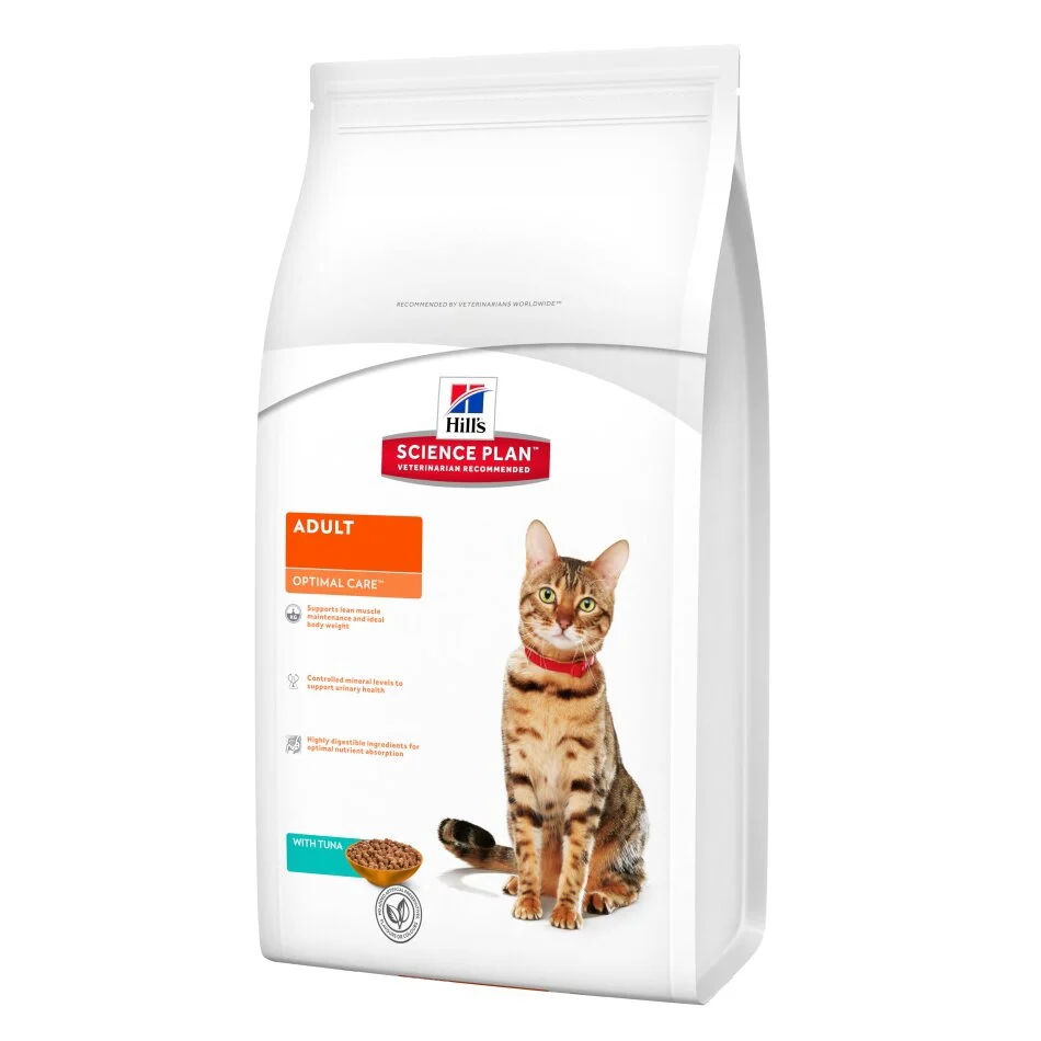 Сухой корм для взрослых кошек Hills Science Plan Feline Adult Optimal Care 10 кг - тунец Сухой корм для взрослых кошек Hills Science Plan Feline Adult Optimal Care 10 кг - тунец