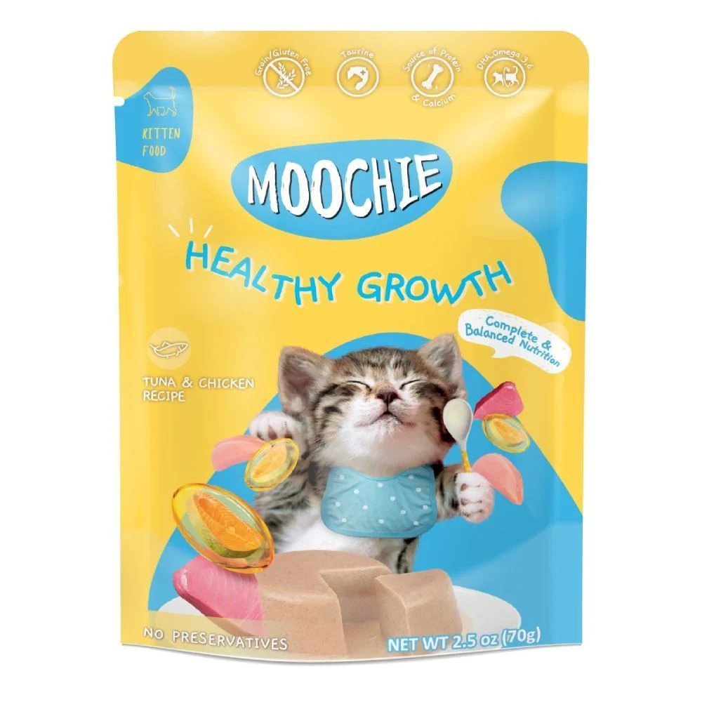 Влажный корм для котят Moochie Healthy Growth Kitten 70 г - тунец и курица Влажный корм для котят Moochie Healthy Growth Kitten 70 г - тунец и курица