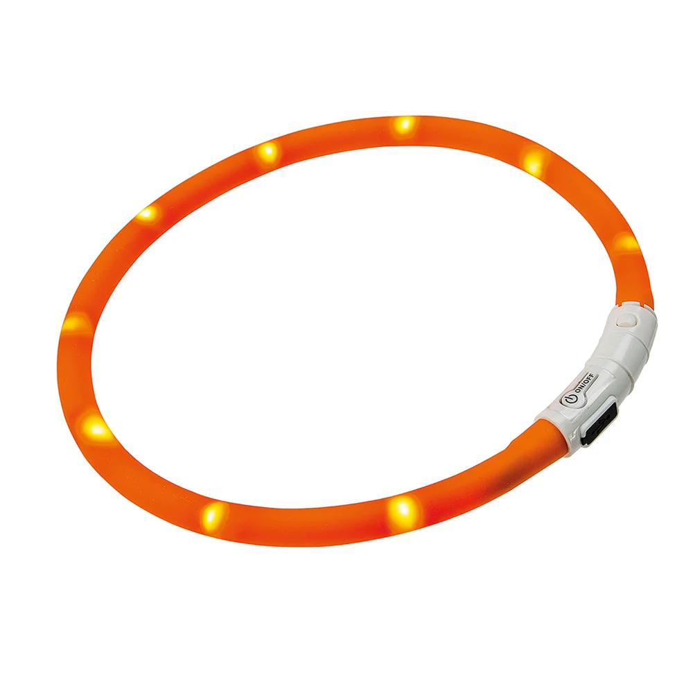 Нашийник для собак Ferplast Night Over з LED-світлом 55 - помаранчевий Нашийник для собак Ferplast Night Over з LED-світлом 55 - помаранчевий