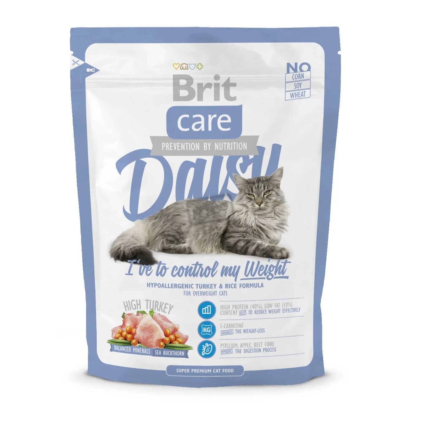 Сухий корм для котів із зайвою вагою Brit Care Cat Daisy I have to control my Weight 400 г - індичка та рис