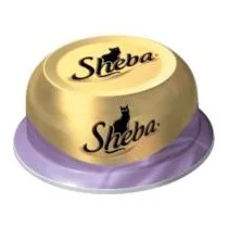 Влажный корм для кошек Sheba 80 г — кусочки тунца и креветок в соусе