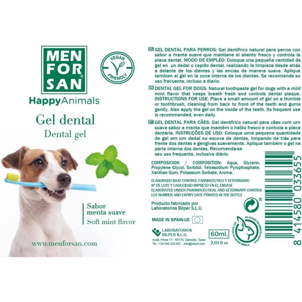 Menforsan Gel Dental гель для чищення зубів собак 60 мл Menforsan Gel Dental гель для чищення зубів собак 60 мл