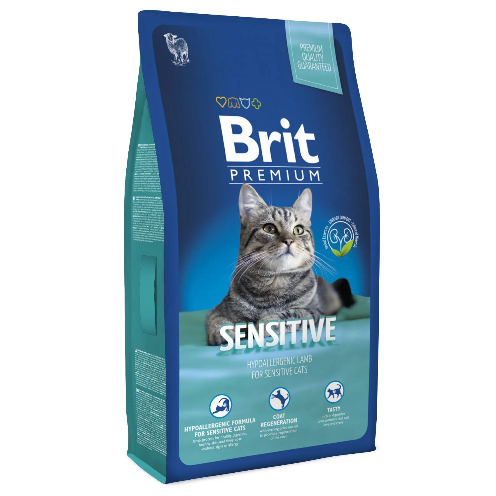 Сухой корм для кошек с чувствительным пищеварением Brit Premium Cat Sensitive 8 кг - ягненок Сухой корм для кошек с чувствительным пищеварением Brit Premium Cat Sensitive 8 кг - ягненок