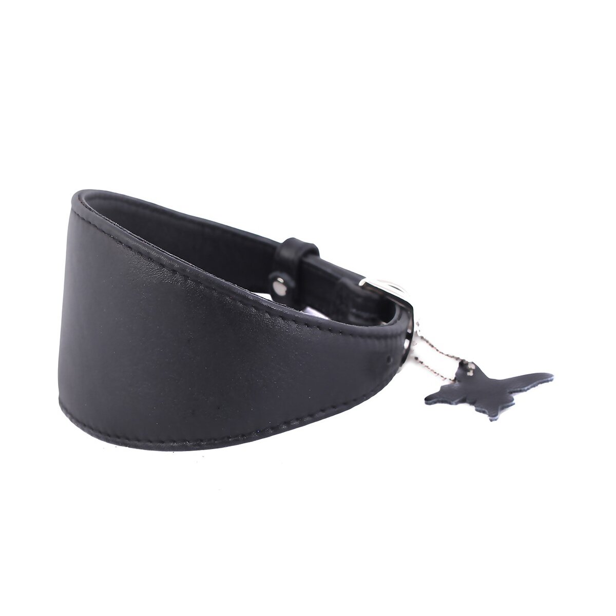 Кожаный ошейник Collar для борзых «Glamour» (Гламур) 26–32 см / 15 мм (черный)