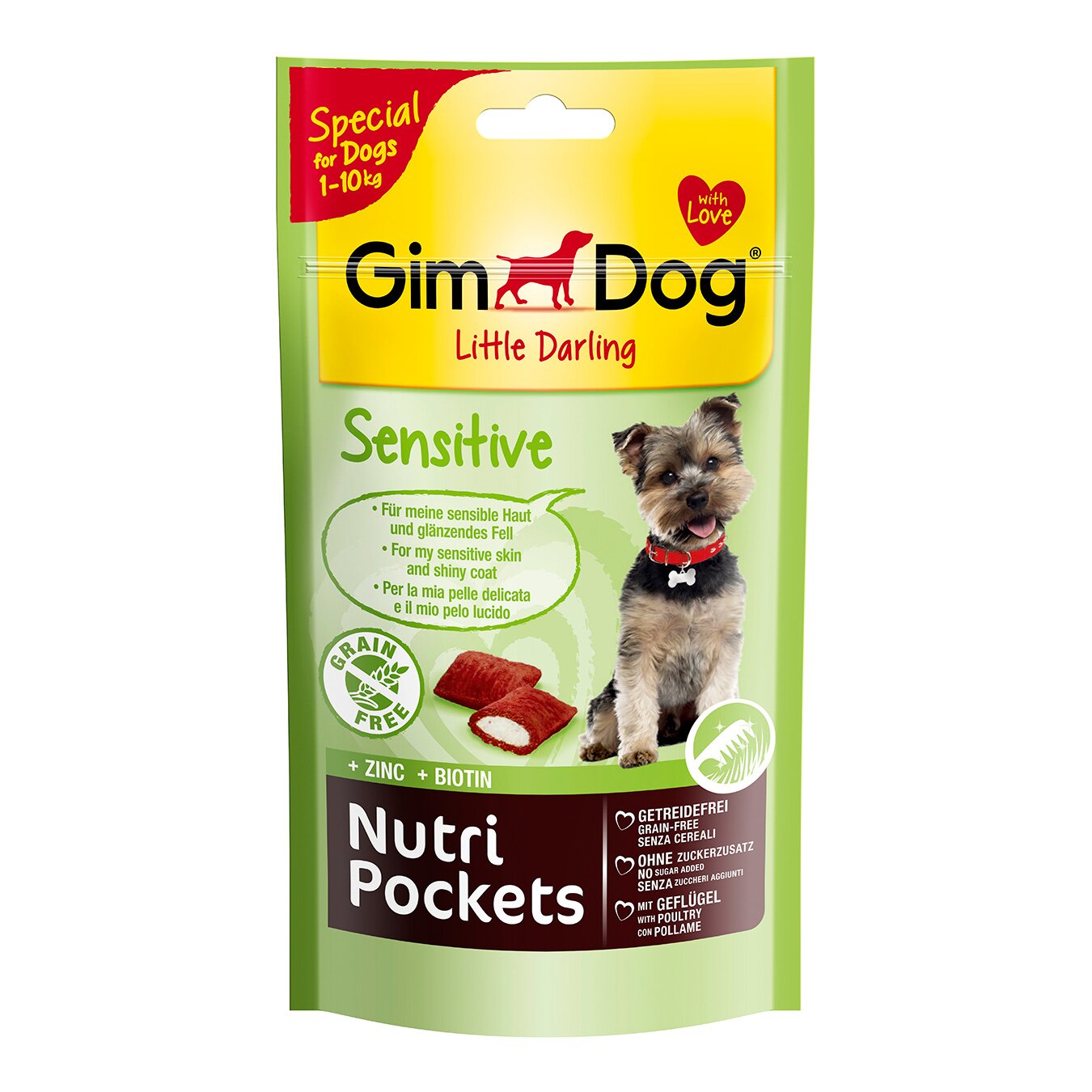 Ласощі для собак GimDog LD Nutri Pockets Sensitive 50 г (для шкіри та шерсті)