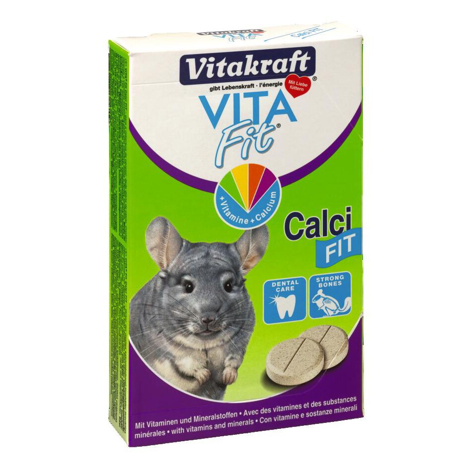 Добавка для шиншилл Vitakraft «Calci Fit» 31 таблетка, 75 г (мультиминерал)
