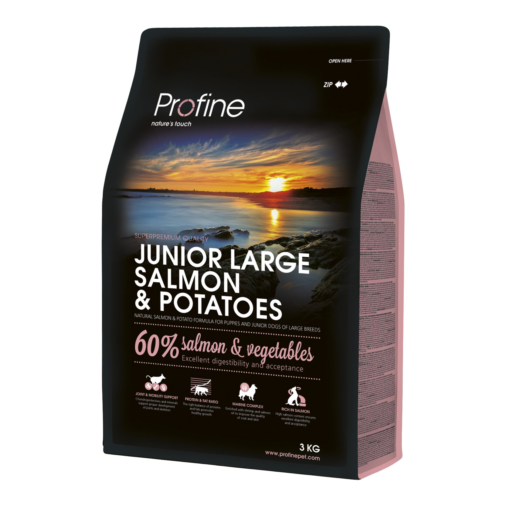 Сухий корм для цуценят Profine Junior Large 3 кг - лосось та картопля Сухий корм для цуценят Profine Junior Large 3 кг - лосось та картопля