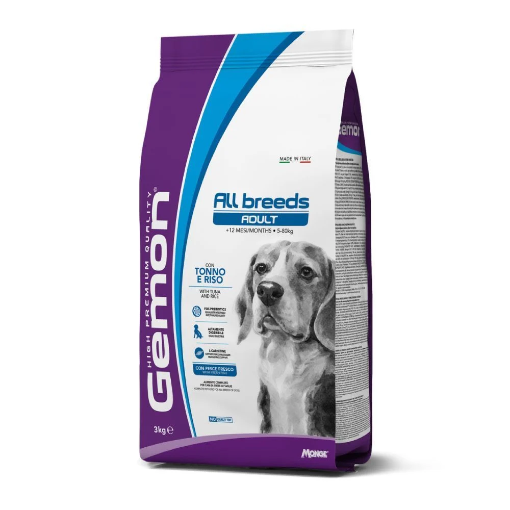 Сухий корм для собак Gemon All Breeds Adult 3 кг - тунець та рис Сухий корм для собак Gemon All Breeds Adult 3 кг - тунець та рис