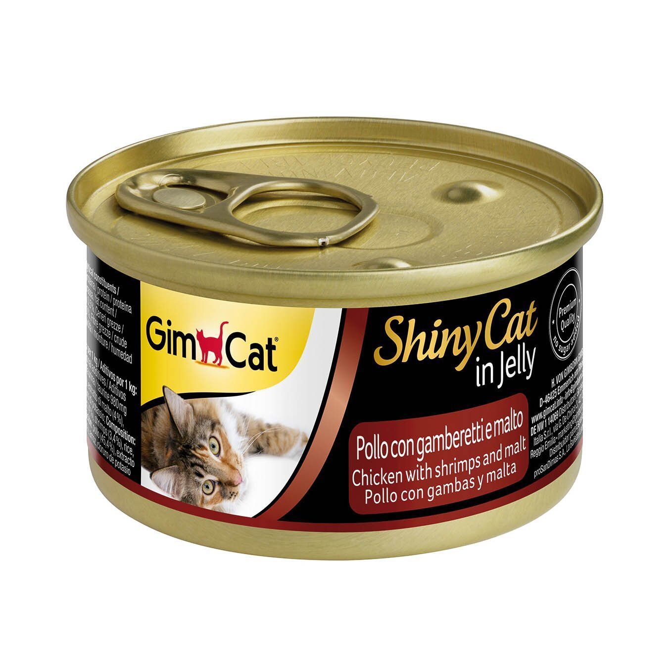 Вологий корм для котів GimCat Shiny Cat 70 г - курка, креветки та солод Вологий корм для котів GimCat Shiny Cat 70 г - курка, креветки та солод