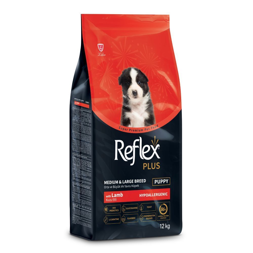 Сухой корм для щенков Reflex Plus Puppy Medium Large Breeds Hypoallergenic 12 кг - ягня Сухой корм для щенков Reflex Plus Puppy Medium Large Breeds Hypoallergenic 12 кг - ягня
