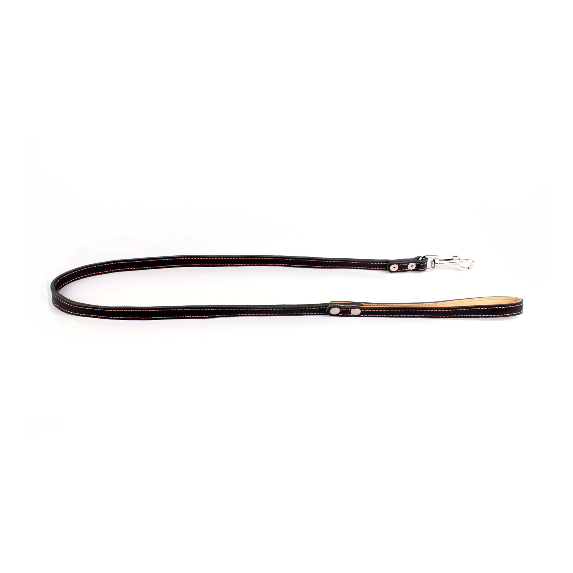 Поводок Collar кожаный двойной с прошивкой 1,22 м / 16 мм (черный, коричневый)