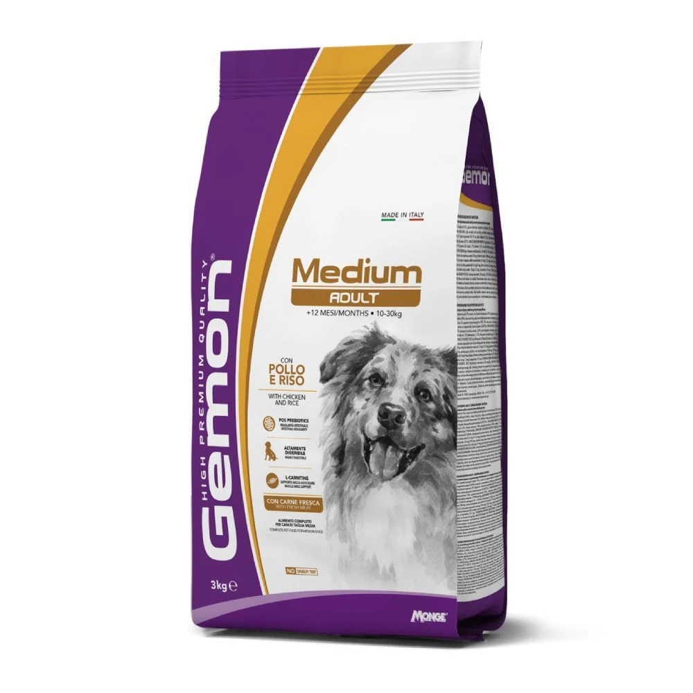 Сухой корм для собак Gemon Medium Adult 3 кг - курица и рис Сухой корм для собак Gemon Medium Adult 3 кг - курица и рис