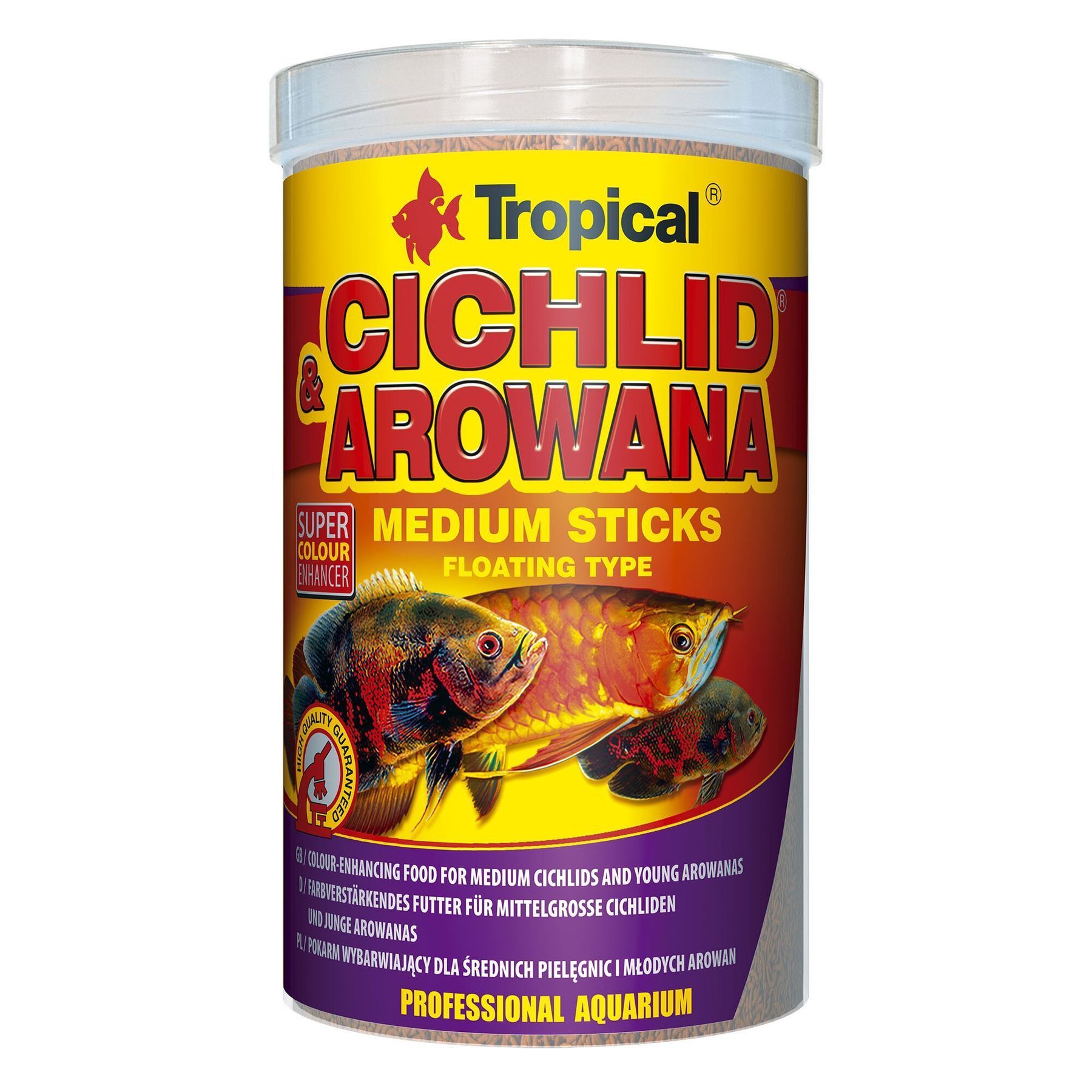 Сухий корм для середніх цихлід та молодих арован Tropical Cichlid & Arowana Medium Sticks 1 л - палички Сухий корм для середніх цихлід та молодих арован Tropical Cichlid & Arowana Medium Sticks 1 л - палички