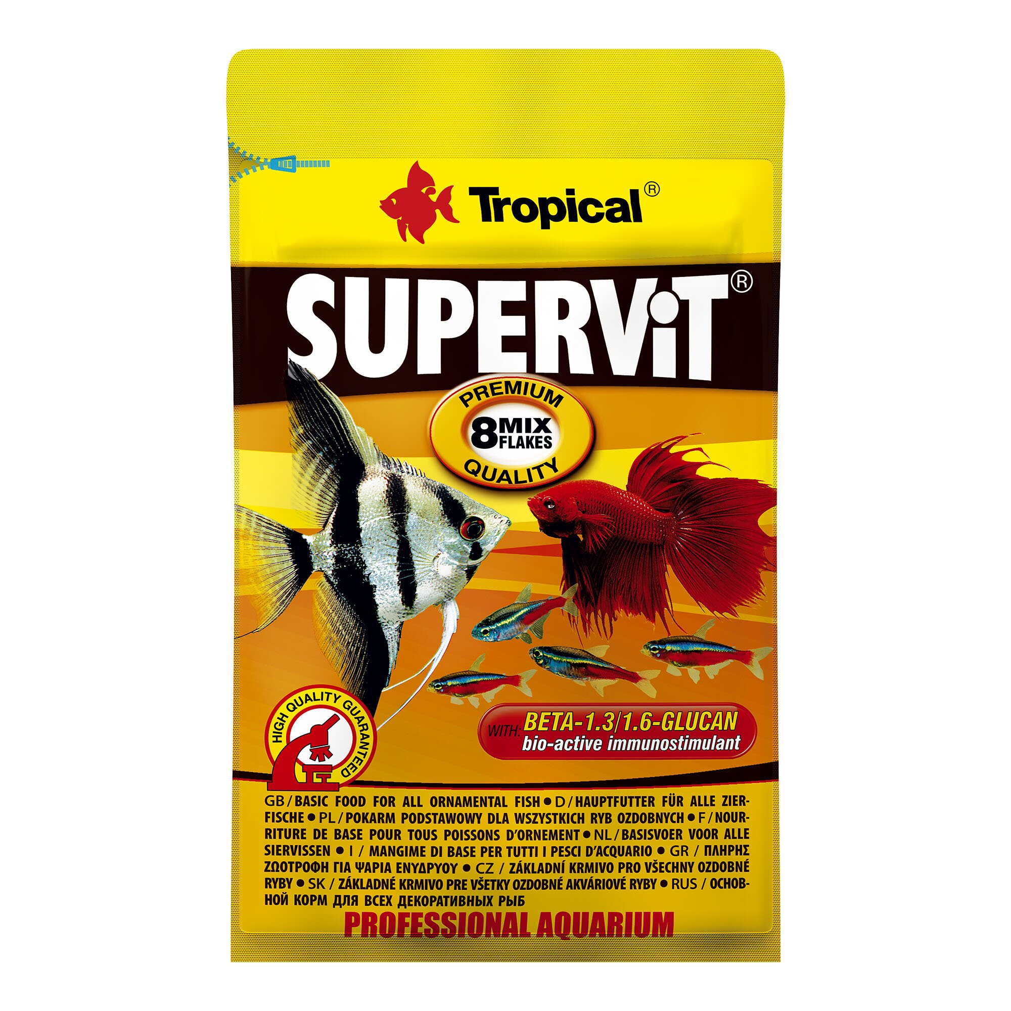 Сухой корм для аквариумных рыб Tropical в хлопьях «Supervit» 12 г (для всех аквариумных рыб) Сухой корм для аквариумных рыб Tropical в хлопьях «Supervit» 12 г (для всех аквариумных рыб)