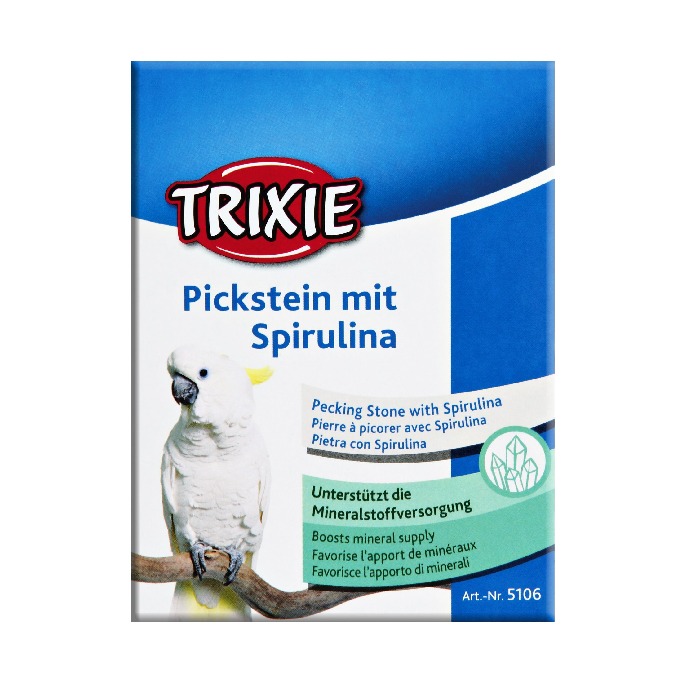 Мінеральний камінь для птахів Trixie зі спіруліною 190 г