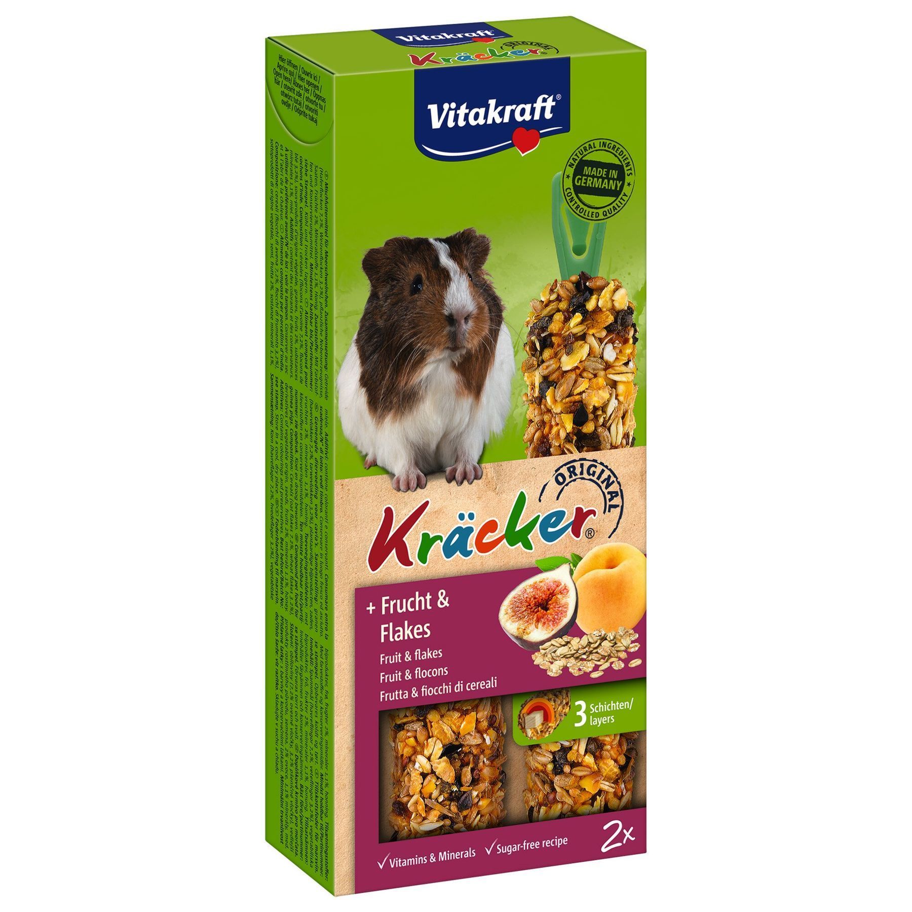 Ласощі для морських свинок Vitakraft Kracker Original 2 шт х 56 г - фрукти та пластівці Ласощі для морських свинок Vitakraft Kracker Original 2 шт х 56 г - фрукти та пластівці