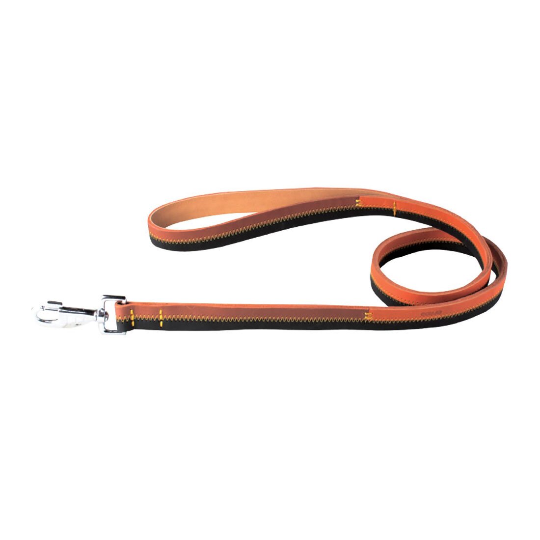 Поводок Collar кожаный, двойной, складной «Зигзаг» 1,22 м / 20 мм (коричневый)