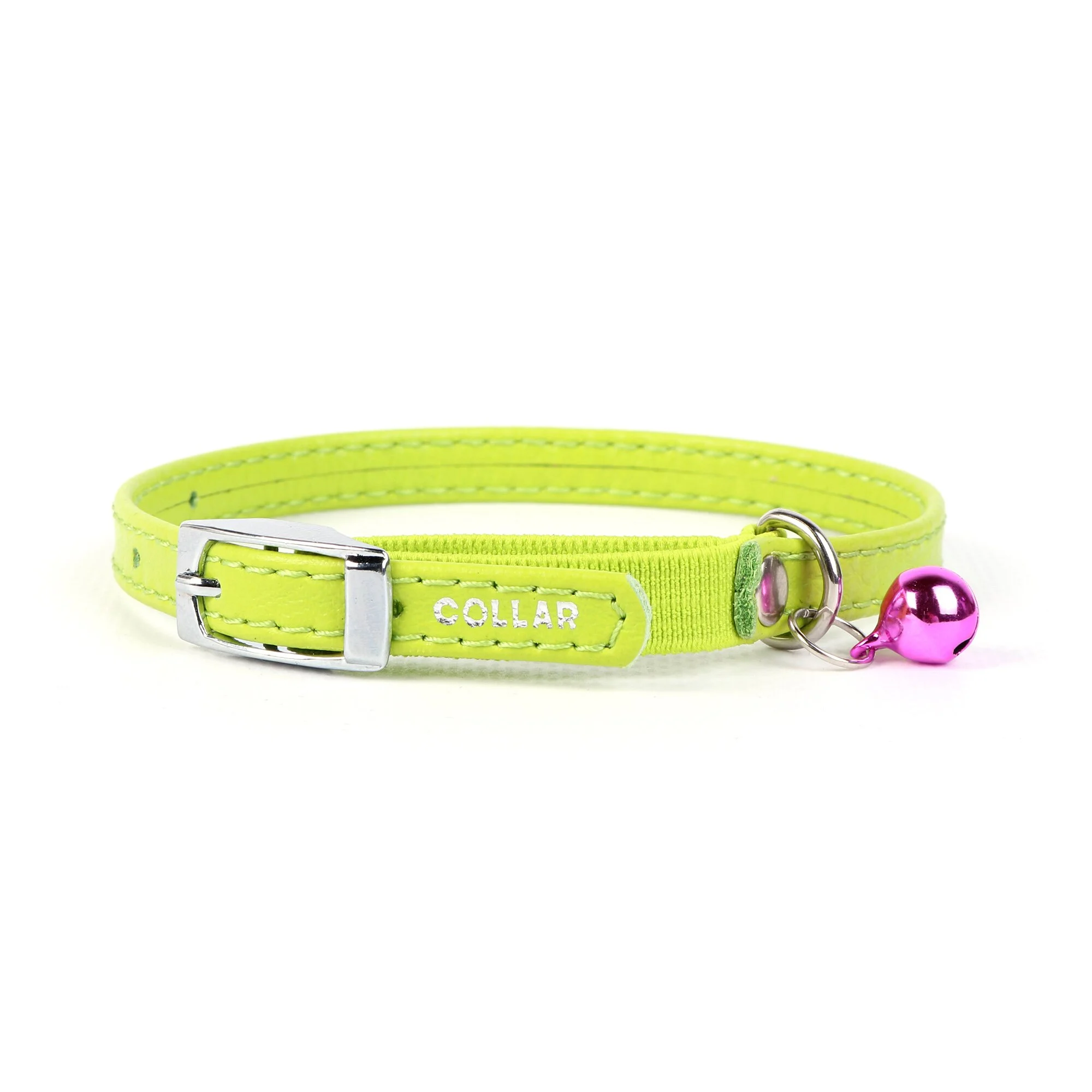 Ошейник Collar кожаный с резинкой «Glamour» (Гламур) 22-30 см / 9 (зеленый)