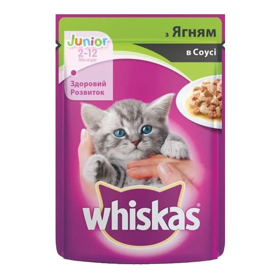 Влажный корм для котят Whiskas 100 г - ягненок в соусе