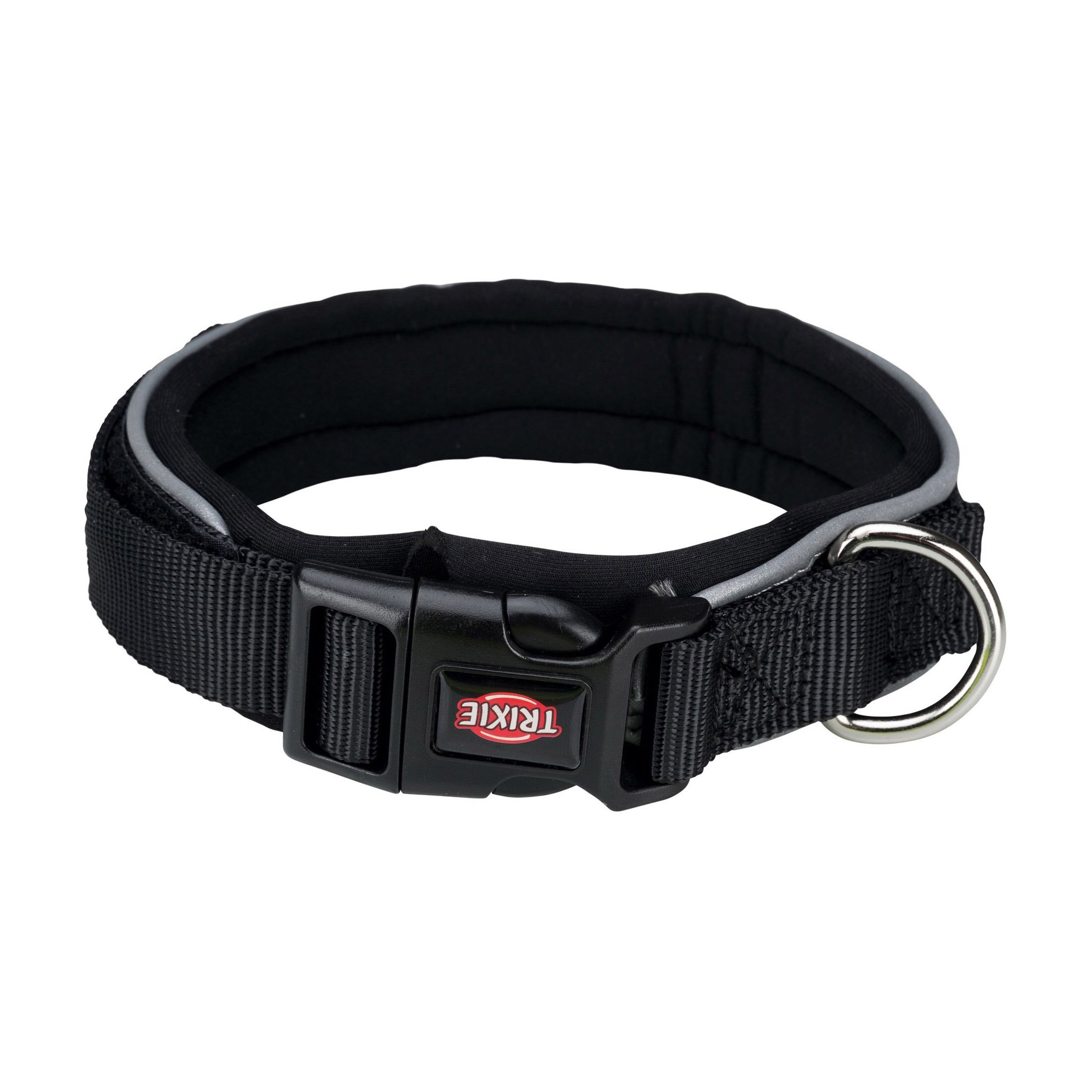 Ошейник Trixie нейлоновый широкий с неопреновой подкладкой «Premium» L 48-55 см / 30 мм (черный)