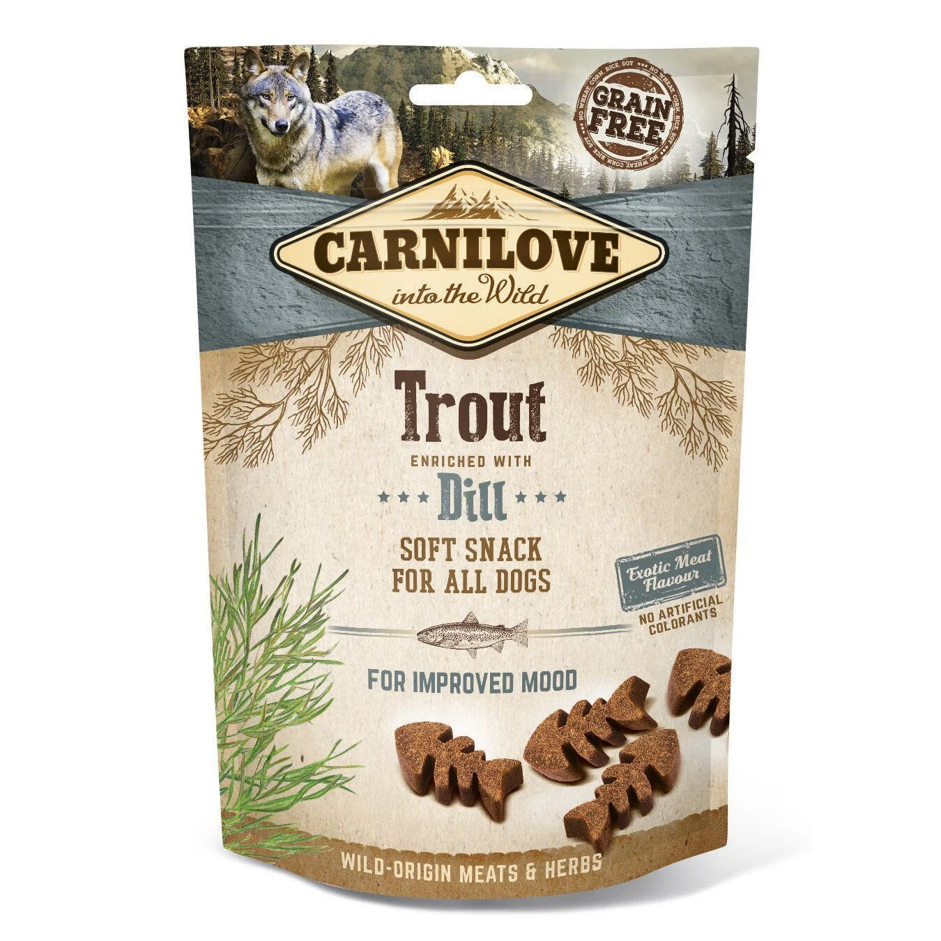 Лакомства для собак Carnilove Soft Snack 200 г — форель и укроп