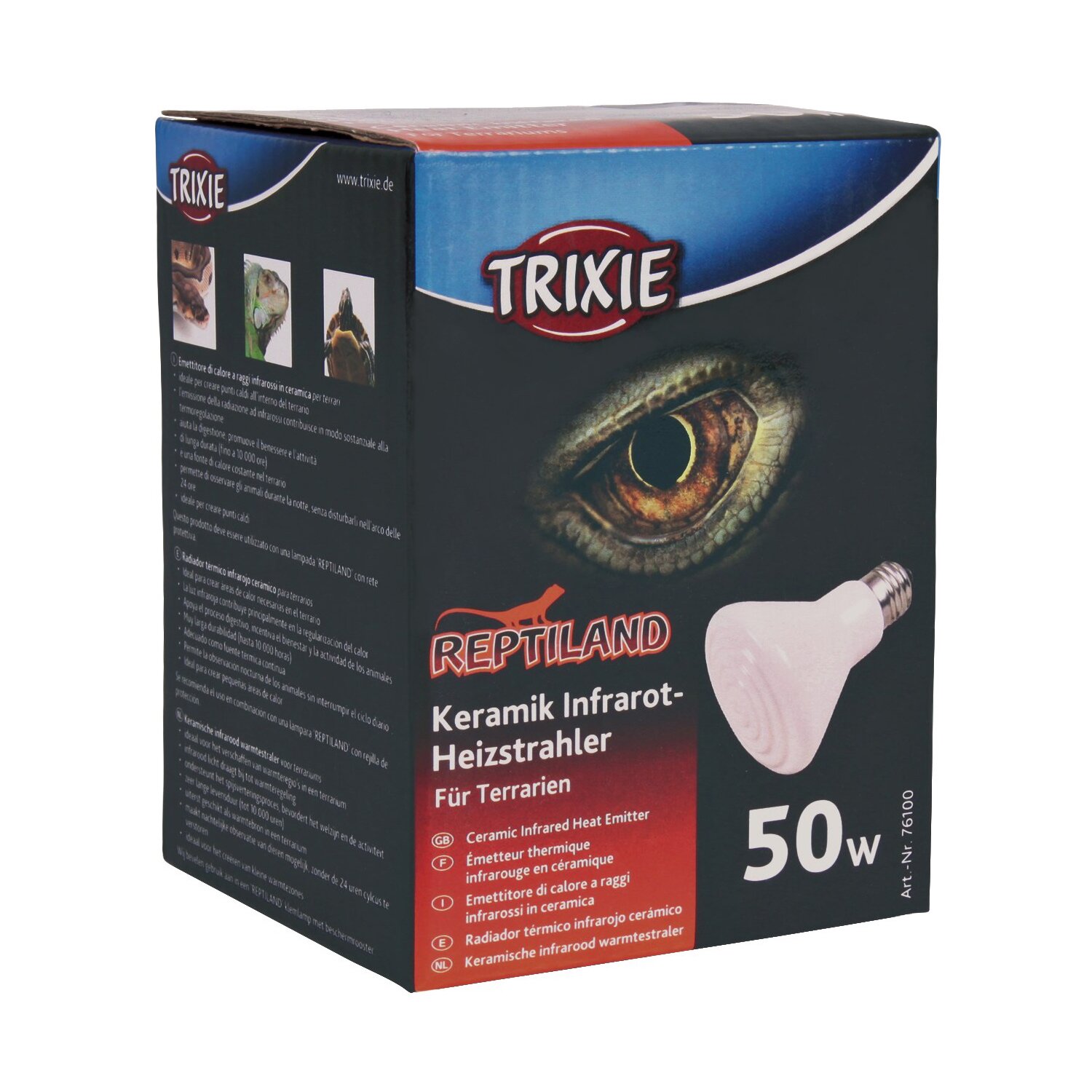 Инфракрасная керамическая лампа Trixie 50 Вт, E27 (для обогрева)