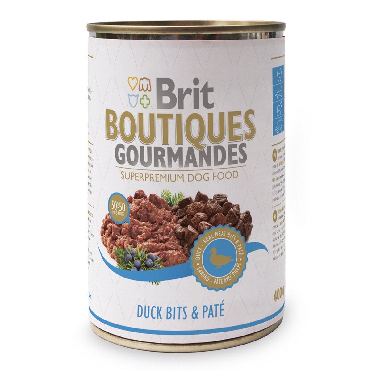 Влажный корм для собак Brit Boutiques Gourmandes Duck Bits & Pate 400 г (кусочки утки в паштете)