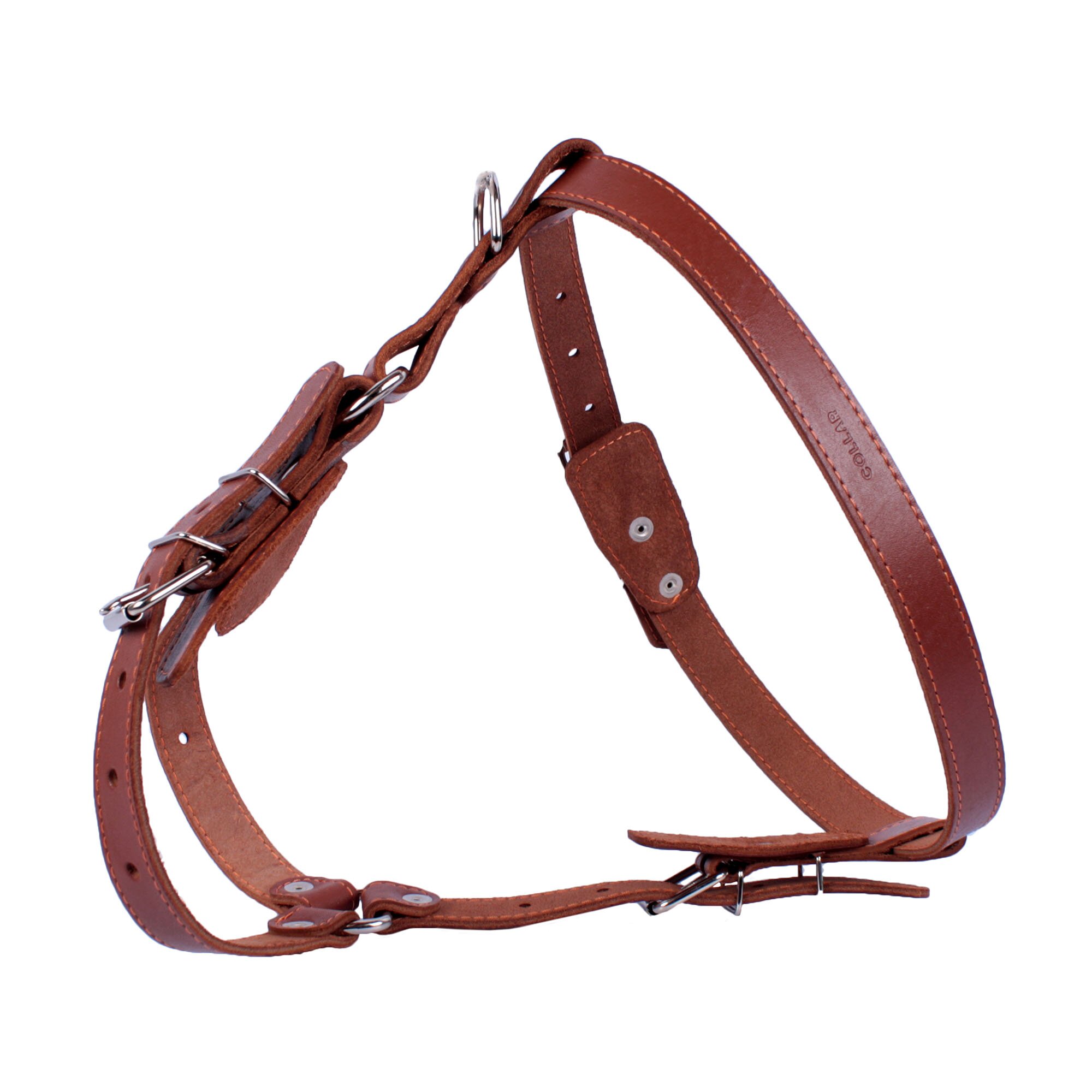 Шлейка Collar кожаная А:40-64 см / В:69-81 см / 25 мм (коричневая, черная) Шлейка Collar кожаная А:40-64 см / В:69-81 см / 25 мм (коричневая, черная)