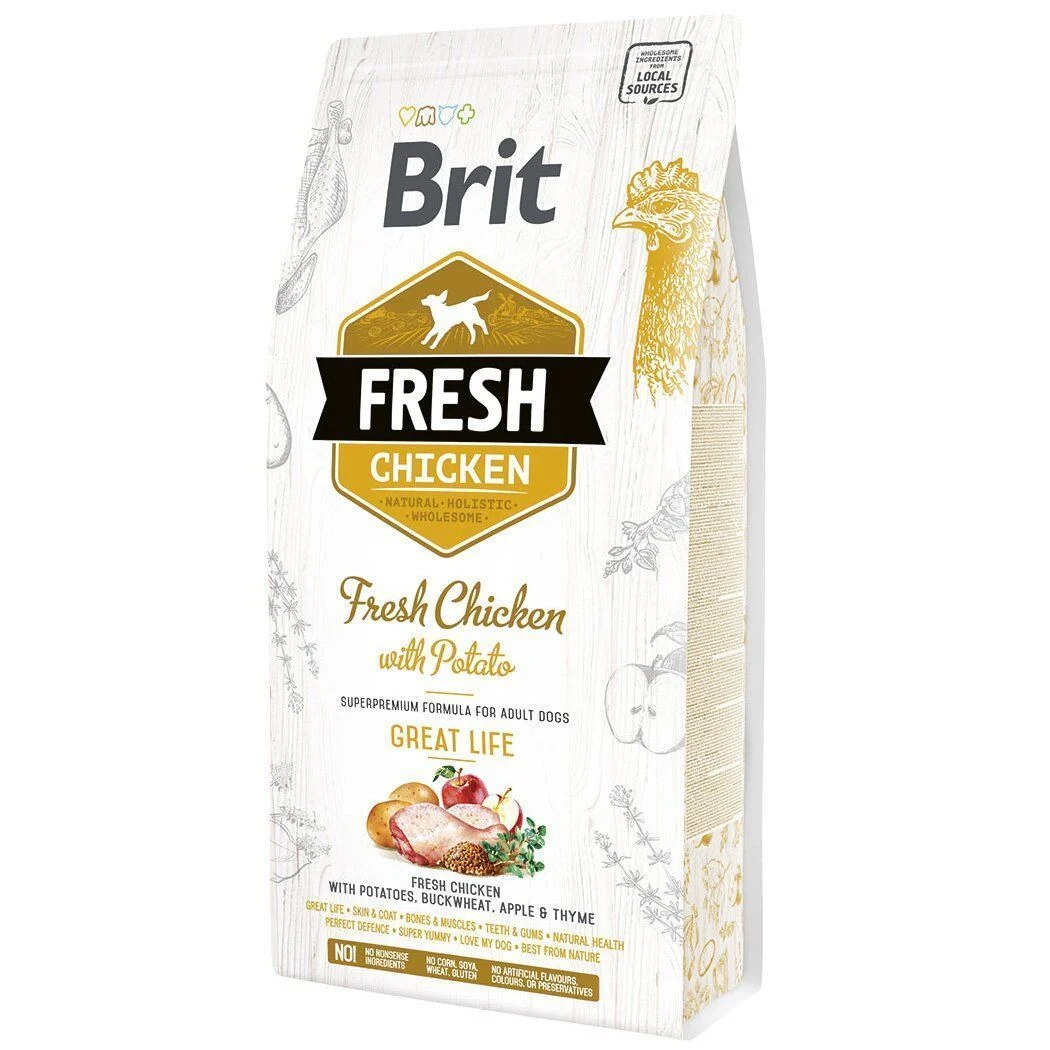 Сухий корм для собак Brit Fresh Chicken Great Life 2,5 кг - курка Сухий корм для собак Brit Fresh Chicken Great Life 2,5 кг - курка