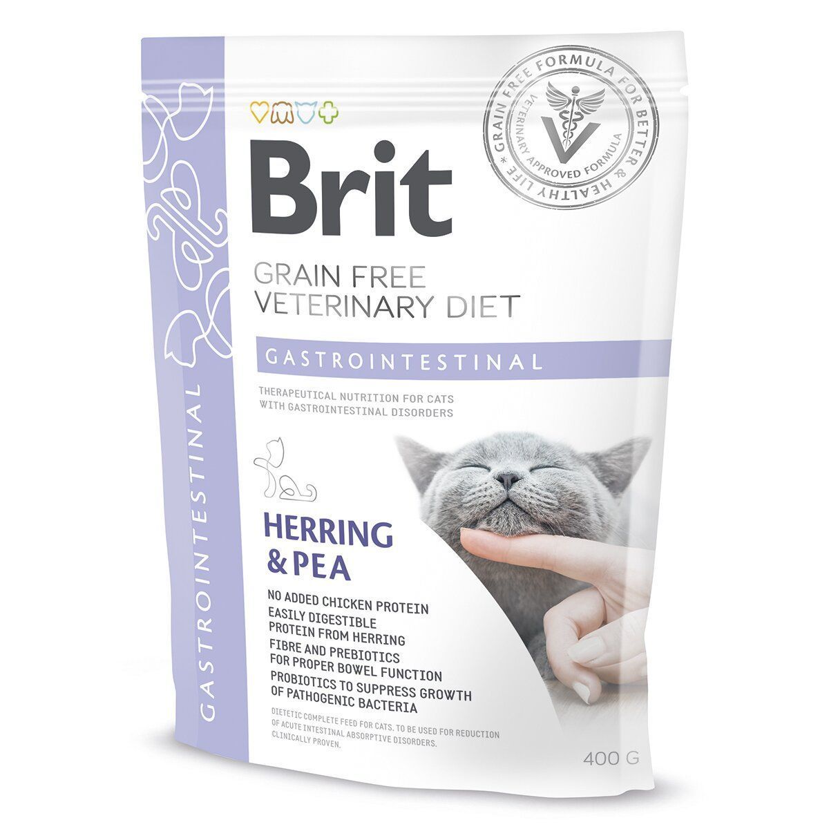 Сухий корм для котів Brit GF Veterinary Diet Gastrointestinal 400 г - оселедець та горох Сухий корм для котів Brit GF Veterinary Diet Gastrointestinal 400 г - оселедець та горох