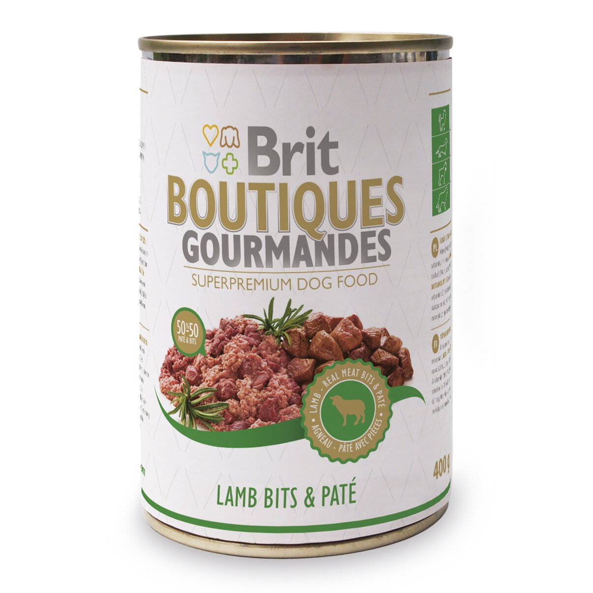 Влажный корм для собак Brit Boutiques Gourmandes Lamb Bits & Pate 400 г (кусочки ягненка в паштете)
