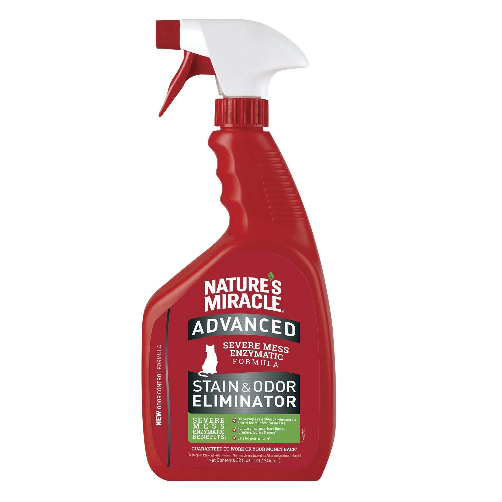 Спрей-уничтожитель Nature's Miracle «Advanced Stain and Odor Eliminator» для удаления пятен и запахов от кошек с усиленной формулой 946 мл