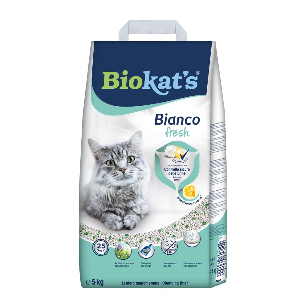 Biokat's Bianco Fresh бентонітовий наповнювач 5 кг - весняна свіжість