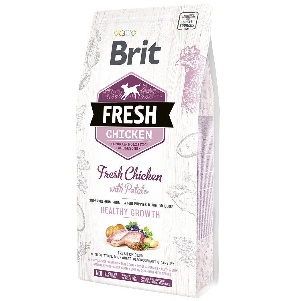 Сухий корм для цуценят Brit Fresh Chicken Healthy Growth 2,5 кг - курка Сухий корм для цуценят Brit Fresh Chicken Healthy Growth 2,5 кг - курка