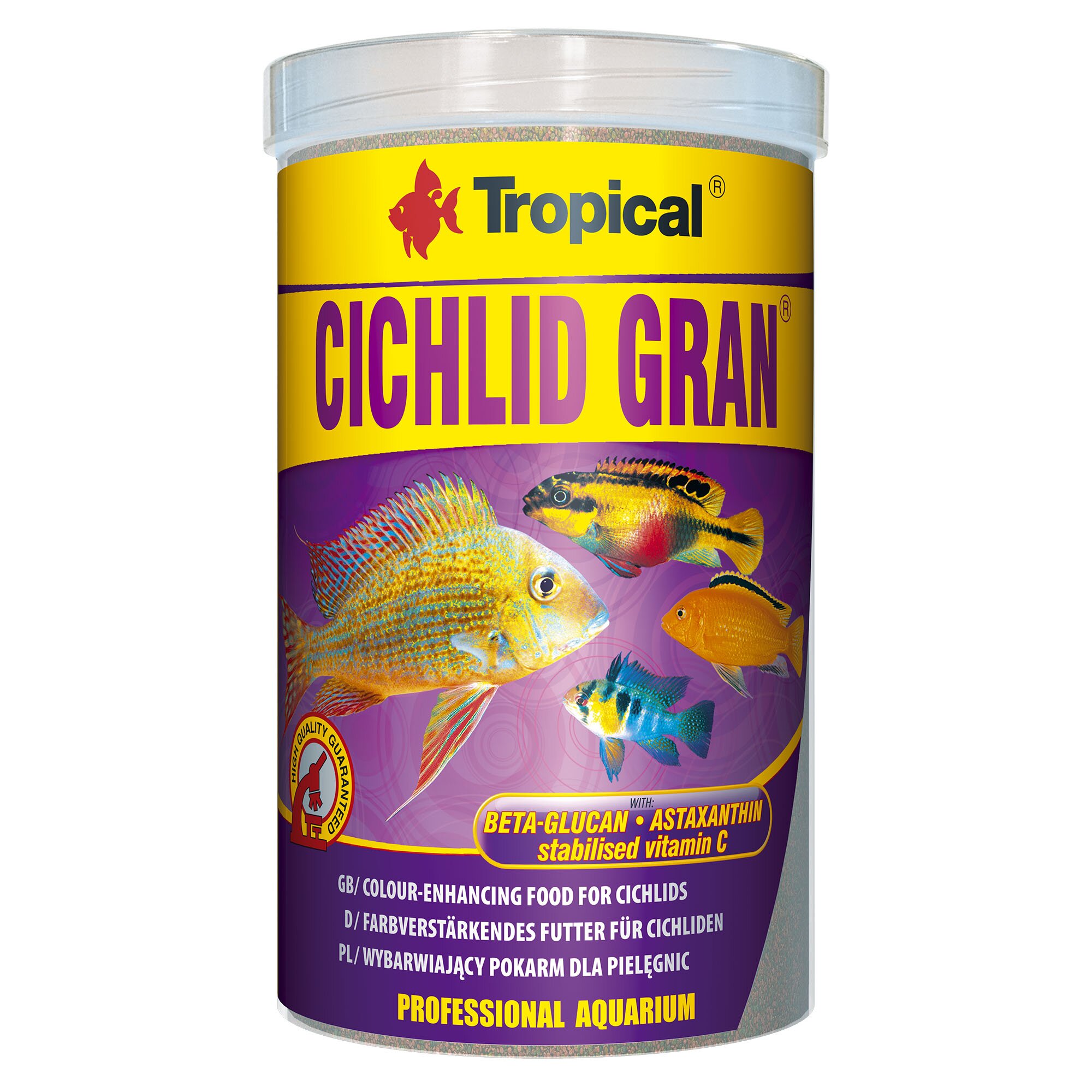 Сухой корм для аквариумных рыб Tropical в гранулах «Cichlid Gran» 1 л (для всех цихлид) Сухой корм для аквариумных рыб Tropical в гранулах «Cichlid Gran» 1 л (для всех цихлид)