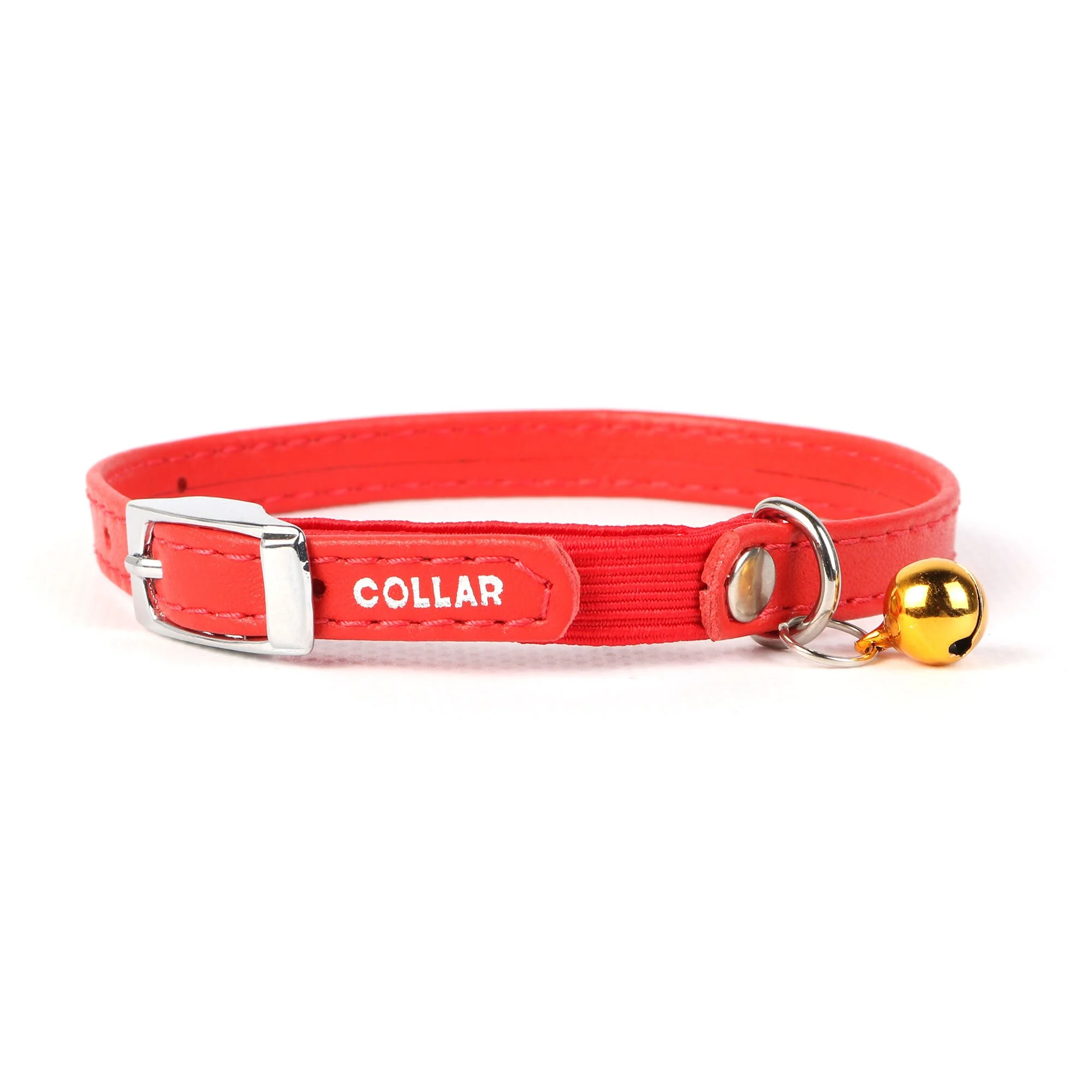 Ошейник Collar кожаный с резинкой «Glamour» (Гламур) 22-30 см / 9 (красный)