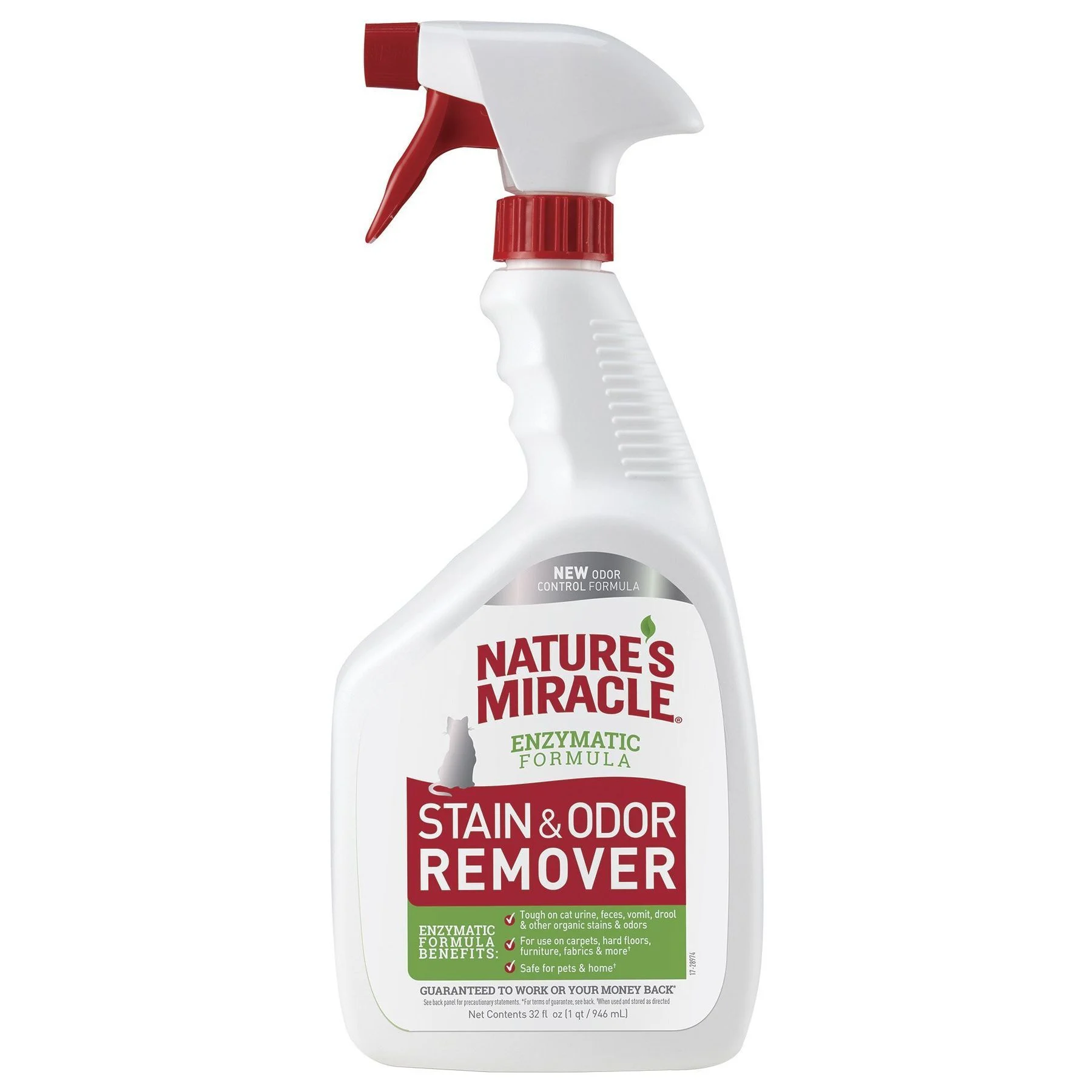 Спрей-знищувач Nature's Miracle «Stain & Odor Remover» для видалення плям і запахів від котів 946 мл Спрей-знищувач Nature's Miracle «Stain & Odor Remover» для видалення плям і запахів від котів 946 мл