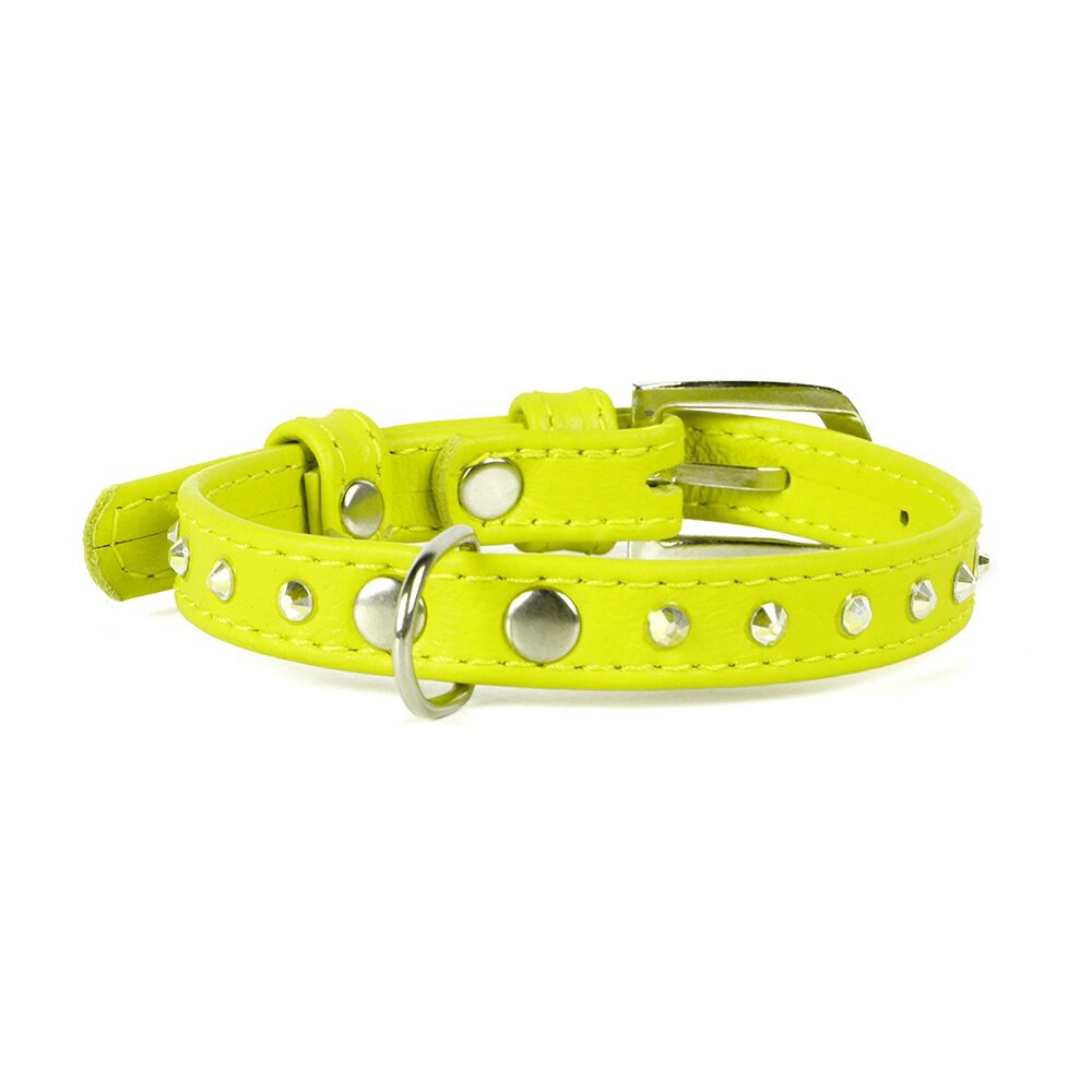 Ошейник Collar кожаный со стразами «Glamour» (Гламур) 21-29 см / 12 мм (зеленый) Ошейник Collar кожаный со стразами «Glamour» (Гламур) 21-29 см / 12 мм (зеленый)